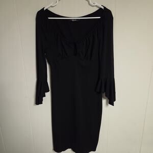 Rampage Clothing Company Black Bell Sleeve Knee Length Dress Size Medium